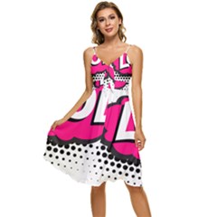 Lol-acronym-laugh-out-loud-laughing Sleeveless Tie Front Chiffon Dress by 99art