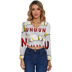 Comic-noise-paleness-explosion Long Sleeve V-neck Top by 99art