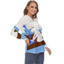 Spirit-boat-funny-comic-graphic Zip Up Long Sleeve Blouse View3