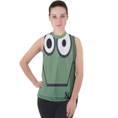 Cartoon-cute-frankenstein-halloween Mock Neck Chiffon Sleeveless Top by 99art