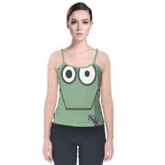 Cartoon-cute-frankenstein-halloween Velvet Spaghetti Strap Top by 99art