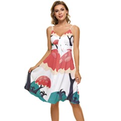 Tree-art-trunk-artwork-cartoon Sleeveless Tie Front Chiffon Dress by 99art