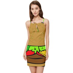 Hamburger-cheeseburger-fast-food Summer Tie Front Dress by 99art