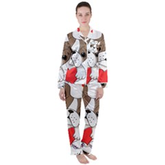 Animation-dog-cute-animate-comic Women s Long Sleeve Satin Pajamas Set	 by 99art