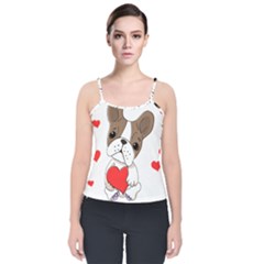 Animation-dog-cute-animate-comic Velvet Spaghetti Strap Top by 99art