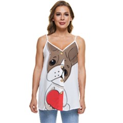 Animation-dog-cute-animate-comic Casual Spaghetti Strap Chiffon Top by 99art