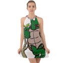 Amphibian-animal-cartoon-reptile Halter Tie Back Chiffon Dress View1