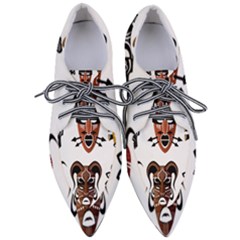 Tribal-masks-african-culture-set Pointed Oxford Shoes by 99art