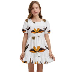 Butterfly Butterflies Insect Swarm Kids  Short Sleeve Dolly Dress by 99art