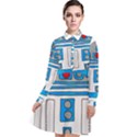 Technology-clip-art-r2d2 Long Sleeve Chiffon Shirt Dress View1