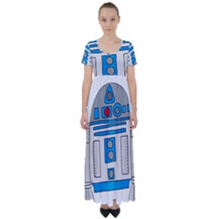 Technology-clip-art-r2d2 High Waist Short Sleeve Maxi Dress by 99art