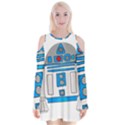 Technology-clip-art-r2d2 Velvet Long Sleeve Shoulder Cutout Dress View1