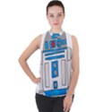 Technology-clip-art-r2d2 Mock Neck Chiffon Sleeveless Top View1