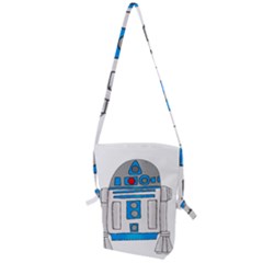 Technology-clip-art-r2d2 Folding Shoulder Bag by 99art