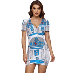 Technology-clip-art-r2d2 Low Cut Cap Sleeve Mini Dress by 99art