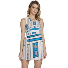 Technology-clip-art-r2d2 Sleeveless High Waist Mini Dress by 99art