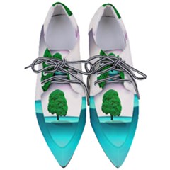 Crystal-ball-sphere-cartoon Color Background Pointed Oxford Shoes by 99art