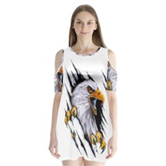 Eagle Shoulder Cutout Velvet One Piece by 99art