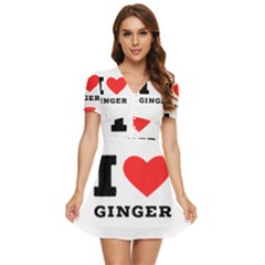 I Love Ginger V-neck High Waist Chiffon Mini Dress by ilovewhateva