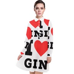 I Love Gin Long Sleeve Chiffon Shirt Dress by ilovewhateva