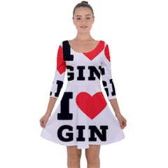 I Love Gin Quarter Sleeve Skater Dress by ilovewhateva