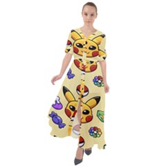 Pikachu Waist Tie Boho Maxi Dress by artworkshop