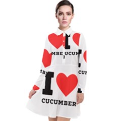 I Love Cucumber Long Sleeve Chiffon Shirt Dress by ilovewhateva