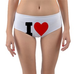 I Love Cucumber Reversible Mid-waist Bikini Bottoms by ilovewhateva