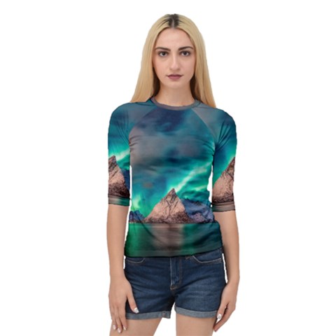 Amazing Aurora Borealis Colors Quarter Sleeve Raglan Tee by B30l