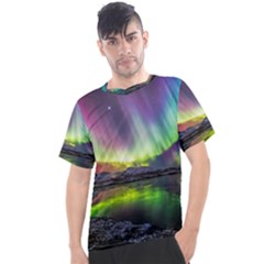 Aurora Borealis Polar Northern Lights Natural Phenomenon North Night Mountains Men s Sport Top by B30l