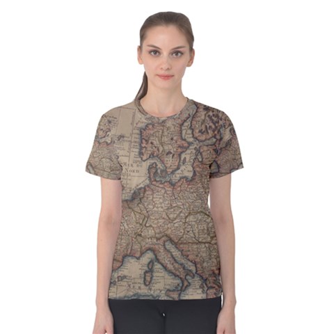 Old Vintage Classic Map Of Europe Women s Cotton Tee by B30l