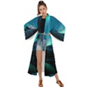 Aurora Borealis Mountain Reflection Maxi Kimono View1