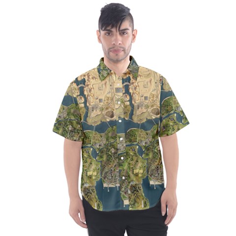 Map Illustration Gta Men s Short Sleeve Shirt by B30l