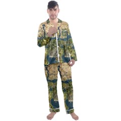 Map Illustration Gta Men s Long Sleeve Satin Pajamas Set by B30l