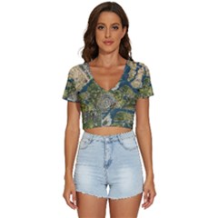 Map Illustration Gta V-neck Crop Top by B30l