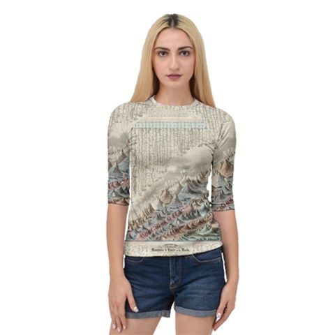 Mountain View Mountain Top Infographics Map Quarter Sleeve Raglan Tee by B30l