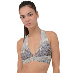 Mountain View Mountain Top Infographics Map Halter Plunge Bikini Top by B30l