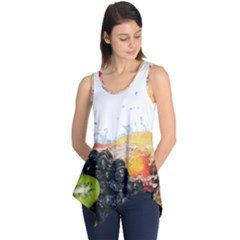 Variety Of Fruit Water Berry Food Splash Kiwi Grape Sleeveless Tunic by B30l