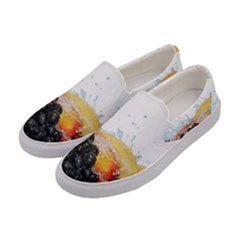 Variety Of Fruit Water Berry Food Splash Kiwi Grape Women s Canvas Slip Ons by B30l