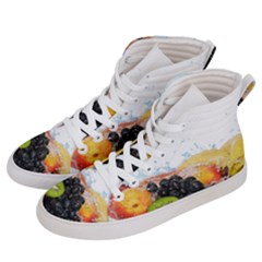 Variety Of Fruit Water Berry Food Splash Kiwi Grape Men s Hi-top Skate Sneakers by B30l