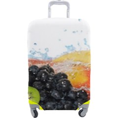 Variety Of Fruit Water Berry Food Splash Kiwi Grape Luggage Cover (large) by B30l