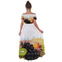 Variety Of Fruit Water Berry Food Splash Kiwi Grape Off Shoulder Open Front Chiffon Dress View2