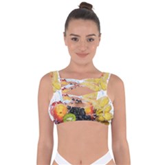 Variety Of Fruit Water Berry Food Splash Kiwi Grape Bandaged Up Bikini Top by B30l