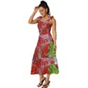 Red Strawberries Water Squirt Strawberry Fresh Splash Drops Tie-Strap Tiered Midi Chiffon Dress View2