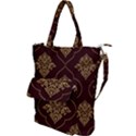 Vector Gold Ornament Pattern Seamless Damask Shoulder Tote Bag View1