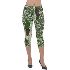 Texture Ornament Pattern Seamless Paisley Lightweight Velour Capri Leggings  by danenraven