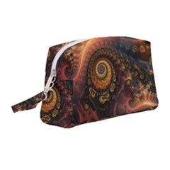 Paisley Abstract Fabric Pattern Floral Art Design Flower Wristlet Pouch Bag (medium) by danenraven