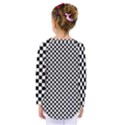 Black And White Checkerboard Background Board Checker Kids  Long Sleeve Tee View2