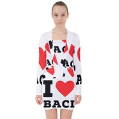 I Love Baci  V-neck Bodycon Long Sleeve Dress by ilovewhateva