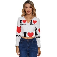 I Love Apricot  Long Sleeve V-neck Top by ilovewhateva